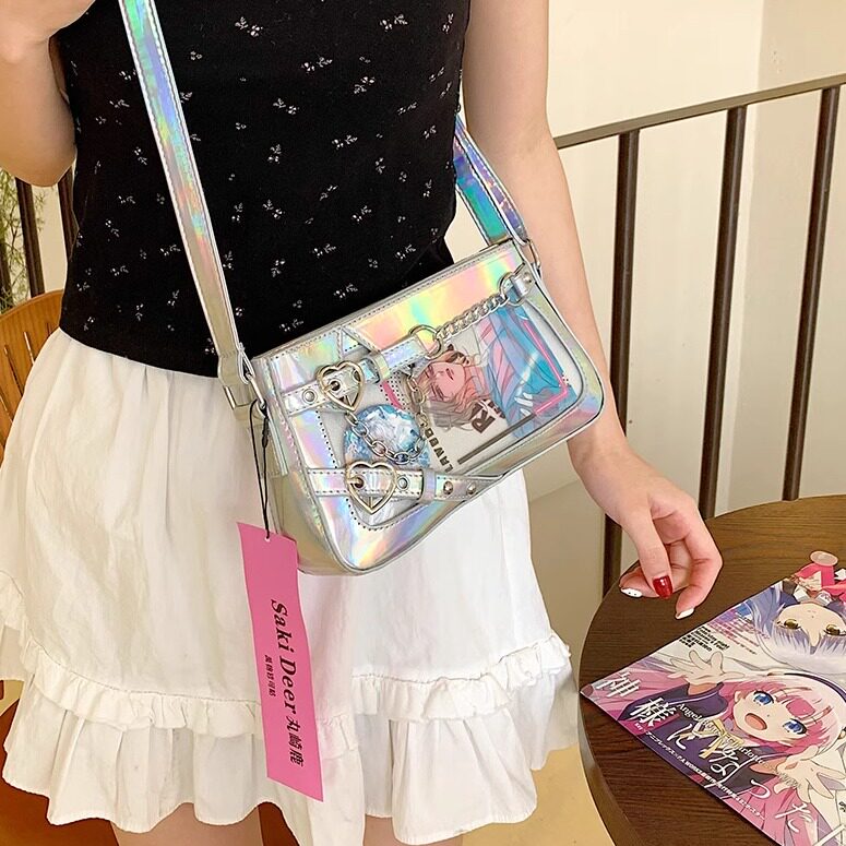 谷谷屋小食量镭射透明痛包二次元少女斜跨小包包日韩小众通勤女包