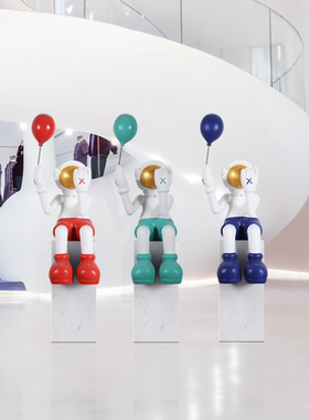 宇航员落地摆件玻璃钢太空人雕塑