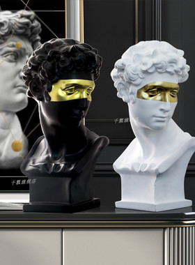 抽象样板房人物软装饰品大卫雕塑