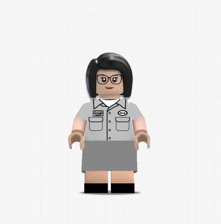 EMOLE人仔 小颗粒积木人仔MOC配件裙子裤子DIY女生职业装中短布裙