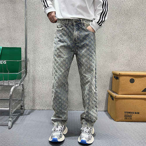 加绒常规可选潮牌直筒牛仔裤