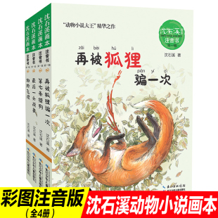 9岁 名著一二年级小学生课外书带拼音6 全套沈石溪动物小说全集4册第七条猎狗后一头战象斑羚飞渡再被狐狸骗一次注音版 经典