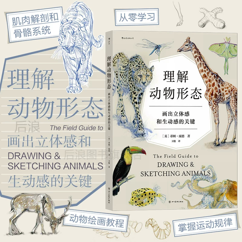 理解动物形态画出立体感和生动感的关键实用绘画技法读物讲解如何观察动物形体塑造体积感抓住神态动态简单易懂适合想要练习动物