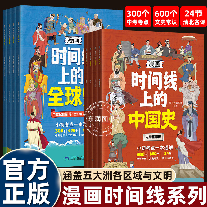 正版漫画版时间线上的全球史时间线上的中国史小初考点一本通解中考考点文史常识清北名师课小学初中历史近代史世界史课外阅读书籍