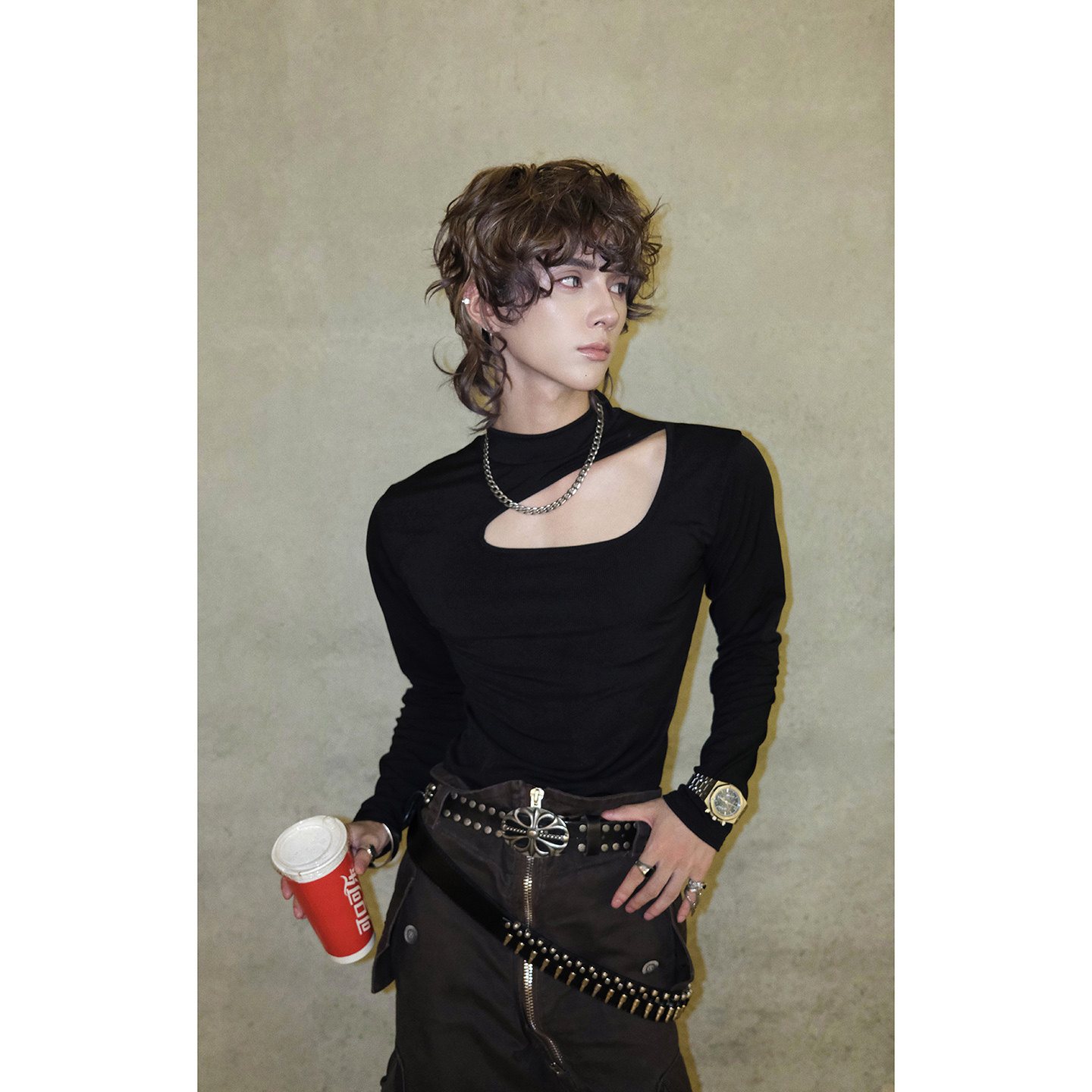 杨一帆潮牌长袖T恤男款2025秋季新款韩版休闲潮流ins打底衣打底衫