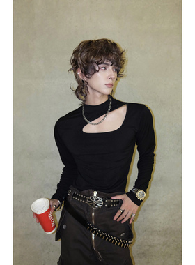 杨一帆潮牌长袖T恤男款2025秋季新款韩版休闲潮流ins打底衣打底衫