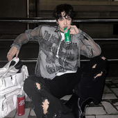 男款 韩版 长袖 新款 休闲潮流帅气衬衣网纱衣 2025夏季 杨一帆潮牌衬衫