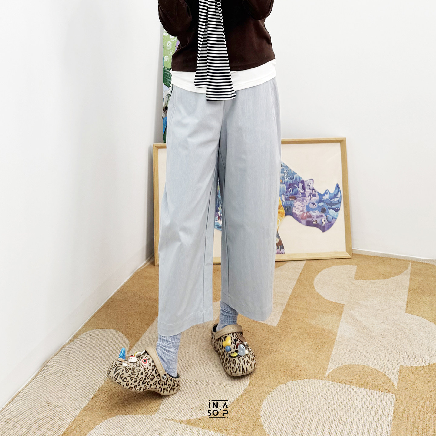 【立裁九分弯刀裤】26春夏慵懒风高腰阔腿裤女宽松显瘦百搭九分裤,女装/女士精品,休闲裤,淘宝优惠券,粉丝福利购,淘宝优惠卷