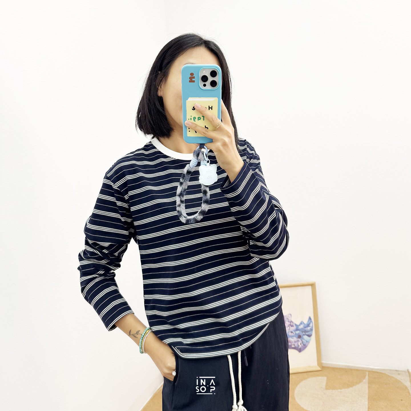 【抽绳百搭条纹衫】26春复古条纹长袖T女宽松休闲圆领基础款上衣,女装/女士精品,T恤,淘宝优惠券,粉丝福利购,淘宝优惠卷