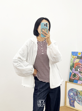 老钱风连帽轻盈科技面料防晒凉感服女白色宽松外套都市松弛感