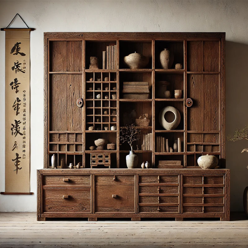 侘寂风实木收纳柜