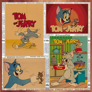 猫和老鼠汤姆和杰瑞经典 卡通动漫复古牛皮纸装 包邮 画之佳 饰墙画壁