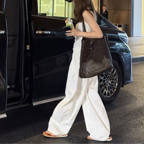 2026夏跨境tr外贸同款慵懒风手工编织托特包女松弛感大容量购物袋