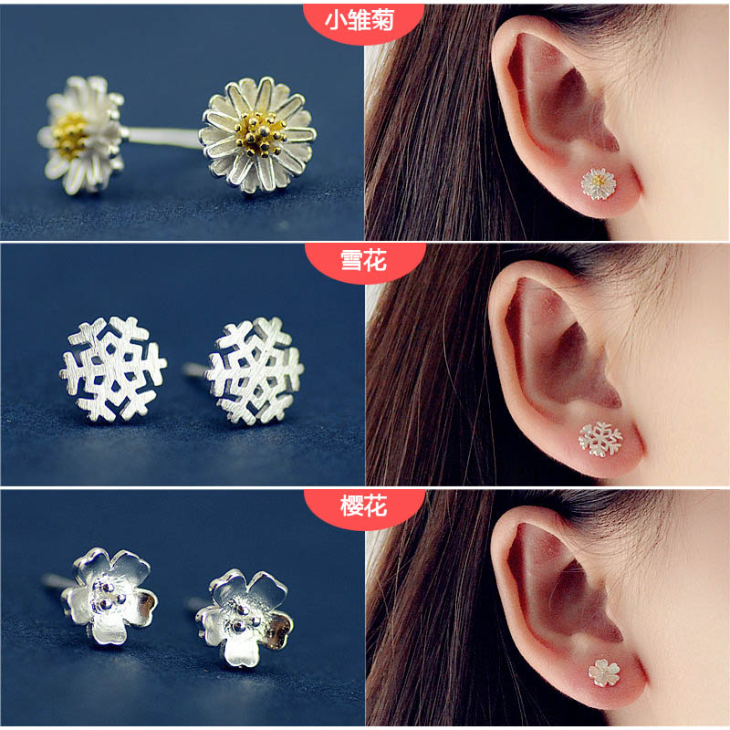 925 sterling silver earrings female South Korean temperament hypoallergenic ear jewelry lovely sweet simple earrings jewelry accessories