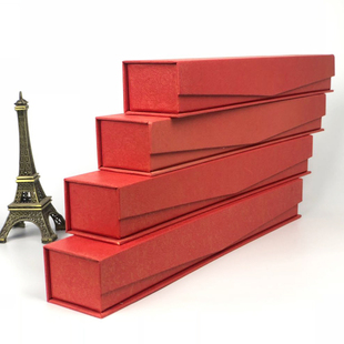 大红色翻盖长方形包装盒定做订制扇子奖状像相片礼品小号清新批发