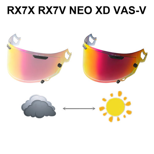 REVO变色头盔镜片RX7X,R1变色极光镜片高清强化防紫外线变色镜片