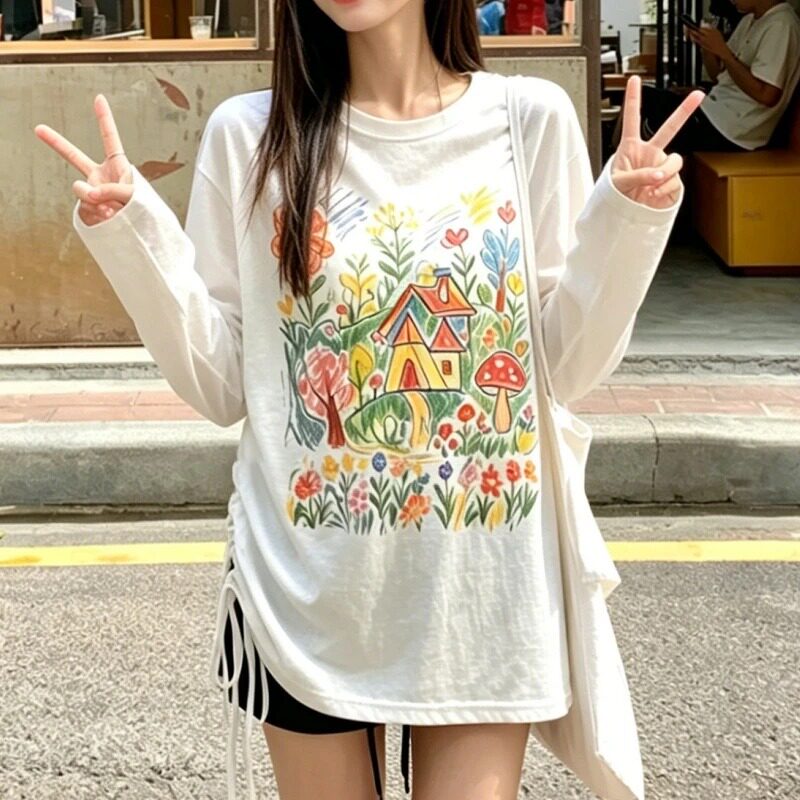 夏日花园风卡通长袖防晒罩衫