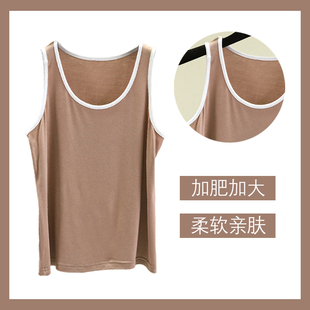 中年媽媽圓領(lǐng)背心打底衫 200斤莫代爾內(nèi)搭吊帶夏季 胖mm加肥加大碼