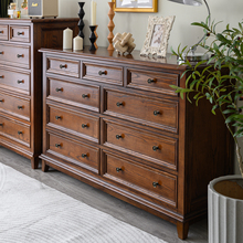 宜宝易森美式全实木斗柜美式复古九斗柜抽屉柜床尾柜卧室斗橱