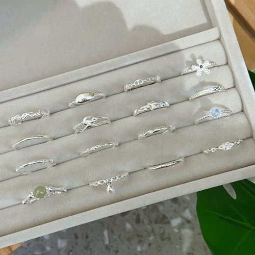 925银素圈开口可调不掉色戒指