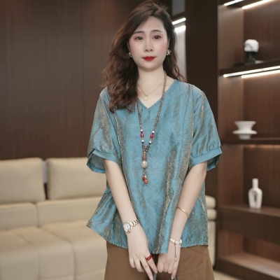 新中式国风衬衫女士2026夏季短袖薄款轻奢高级感超火减龄上衣4312
