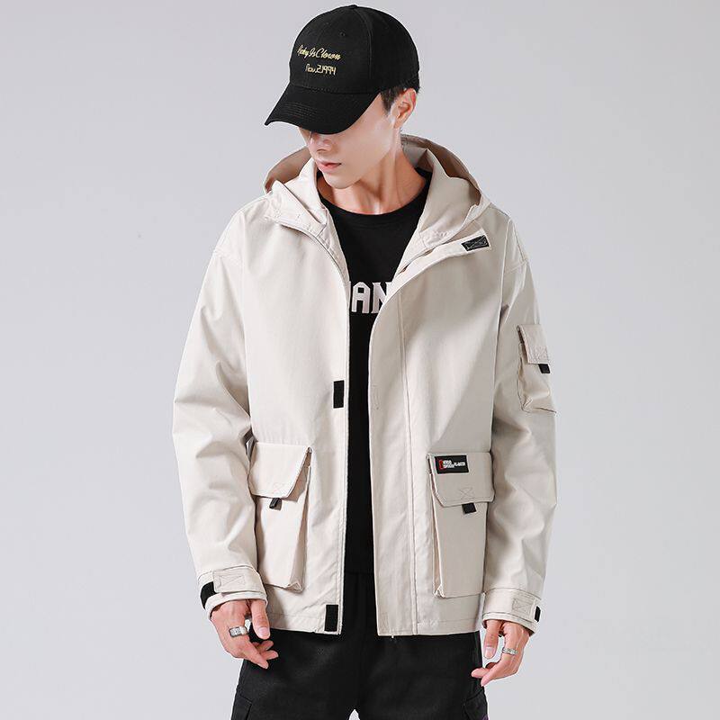 明星同款2026春季新款夹克外套薄款青年连帽冲锋衣韩版休闲男士工