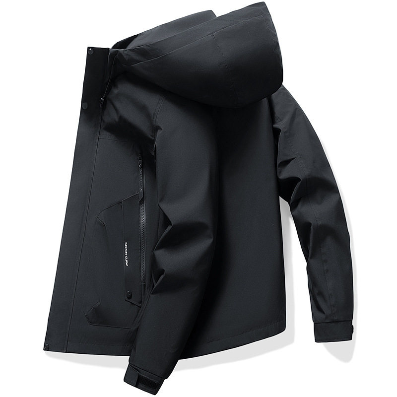 明星同款工装连帽外套男士2026春季新款潮流冲锋衣男装薄款春秋装