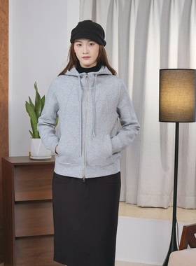 VCOCCA/慧可嘉连帽系带卫衣女棉舒适亲肤休闲外套VK251031