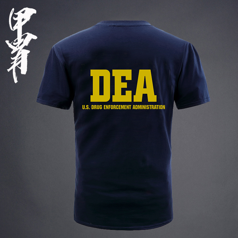 DEA探员T恤战术圆领 ATF火器管理局纯棉短袖T恤军迷透气T恤衫