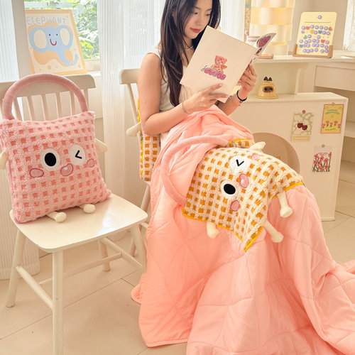 多巴胺抱枕被子两用办公室加厚折叠午睡枕头空调被二合一靠枕靠垫