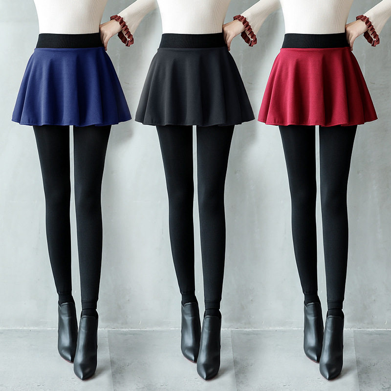 秋冬季假两件加厚高腰显瘦打底裤