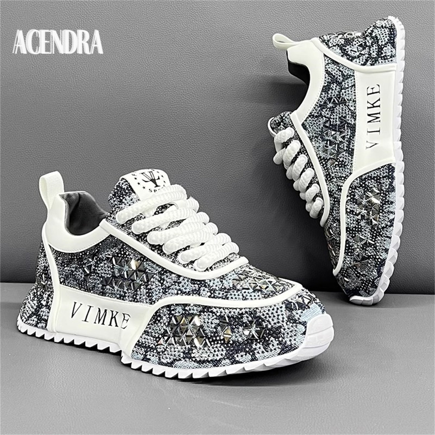 ACENDRA 男士奢品廓形感时尚满钻老爹鞋厚底增高小众奢华高端板鞋,流行男鞋,老爹鞋,淘宝优惠券,粉丝福利购,淘宝优惠卷