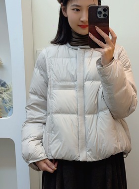 【赢利】冬季新款休闲圆领轻薄款女士羽绒服 X331