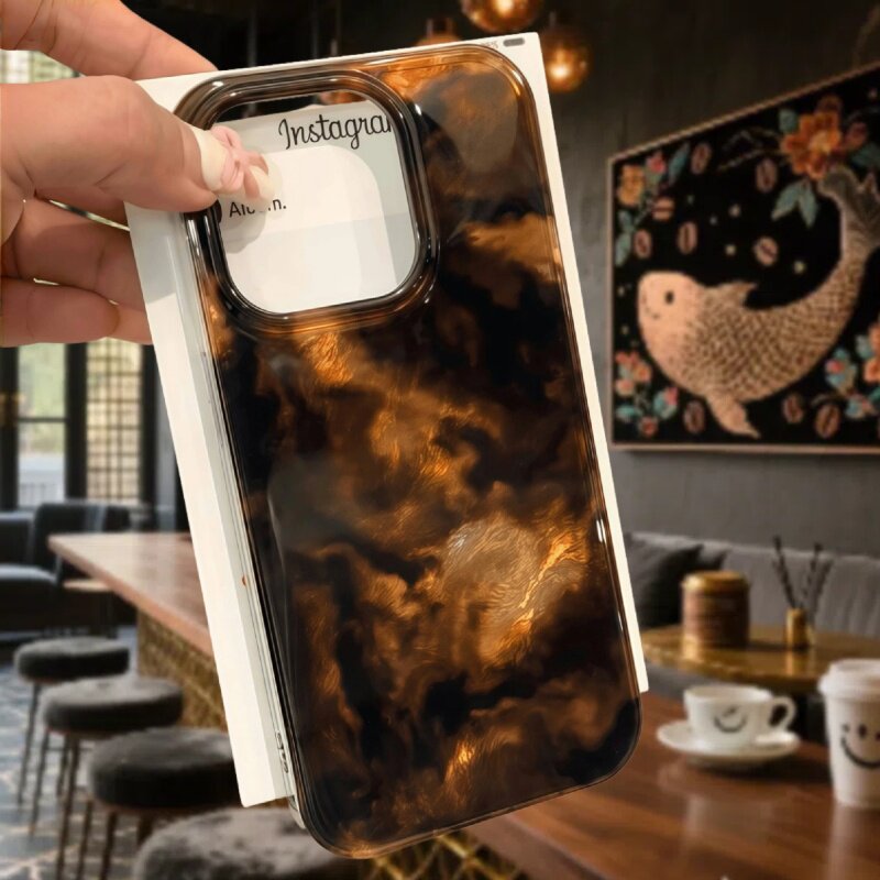 晕染渐变琥珀适用苹果17air手机壳iPhone16E新款高级感15plus简约创意14秋冬韩系13防摔11全包小众12女保护xs