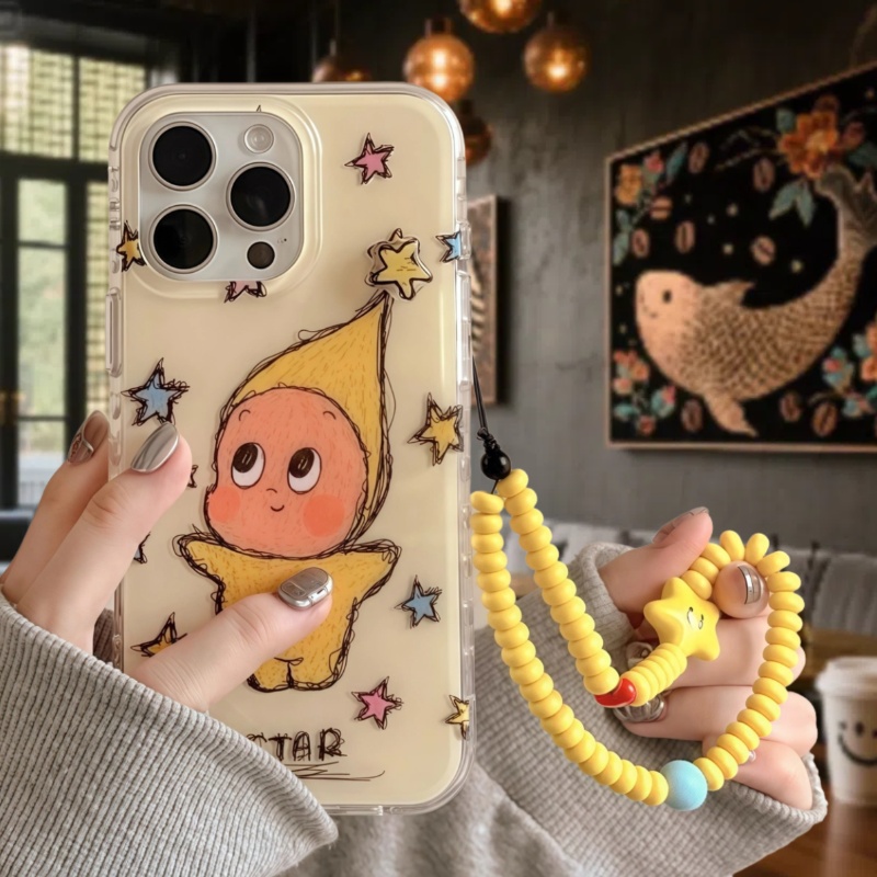 适用苹果16promax手机壳15plus可爱iphone14双层13ins风12mini卡通xs/xr星星小黄人11PM新款7/8防摔女保护套