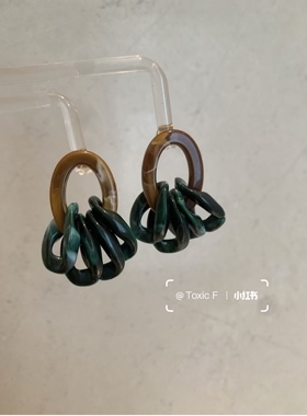 Atelier Koa 有毒植物 几何醋酸圆形耳环日本