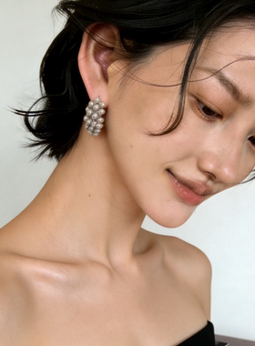 Atelier Koa 出口日韩 珍珠C形气质大女主韩剧明星通勤耳环