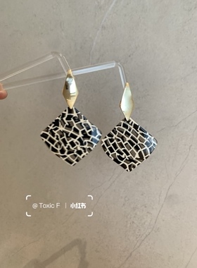 Atelier Koa 植物  亚克力醋酸几何棱形气质款原创耳环