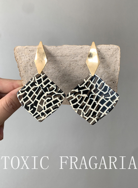 Toxic F ｜有毒植物  亚克力醋酸几何棱形气质款原创耳环