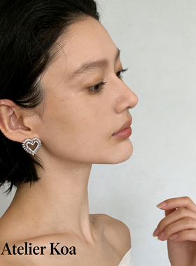 Atelier Koa日本手工爱心锆石耳环