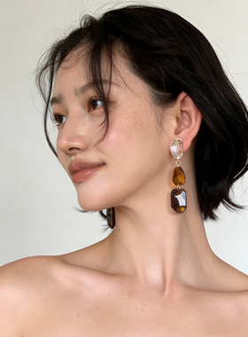 Atelier Koa 植物 醋酸水滴透视耳环