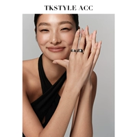 TKSTYLEACC Классический европейский и американский металлический универсальный бриллиантовый кольцо простая широкая версия Узкое кольцо Сложное украшение