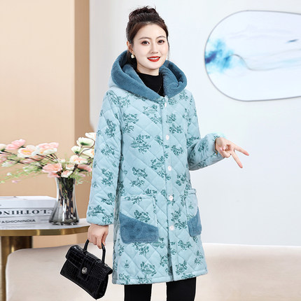 冬天时尚连帽中长款小棉袄女冬季新款高个子棉服修身显瘦棉衣外套