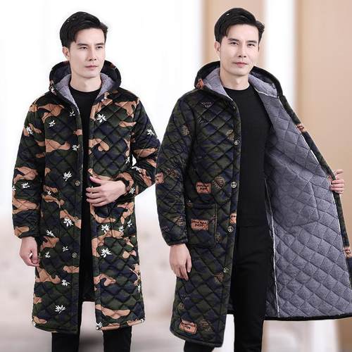 爸爸装迷彩棉服外套防寒工作服