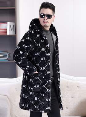 2025冬季新款加绒加厚棉衣男中长款连帽保暖外套宽松大码棉服棉袄