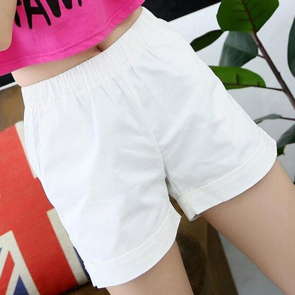 夏季短裤女高腰a字阔腿粗腿中老年妈妈装大码松紧腰宽松直筒热裤