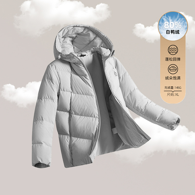 匹克保暖连帽羽绒服情侣款