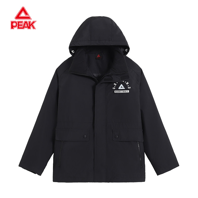 匹克三防中长女连帽驭雪羽绒服男