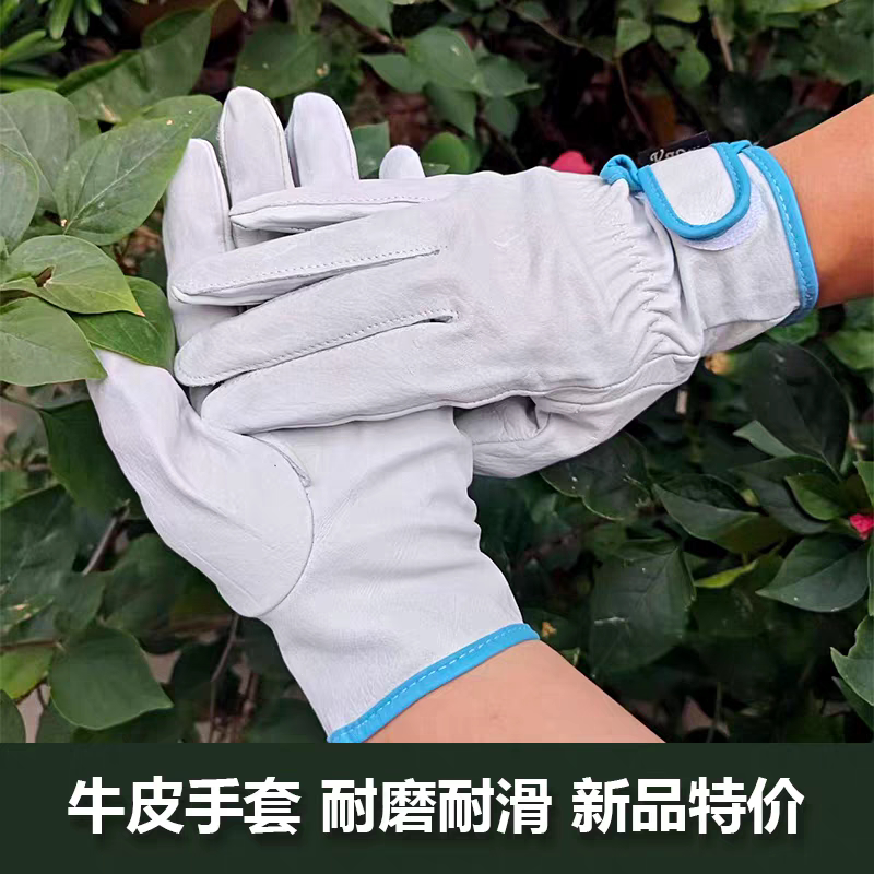 蚂蚁象耐高温耐磨厚牛皮劳保手套