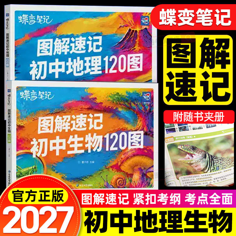2026蝶变初中地理生物120图速记知识点默写七八年级生地会考地理图文详解笔记生物图解必考知识清单思维导图考点归纳会考复习资料